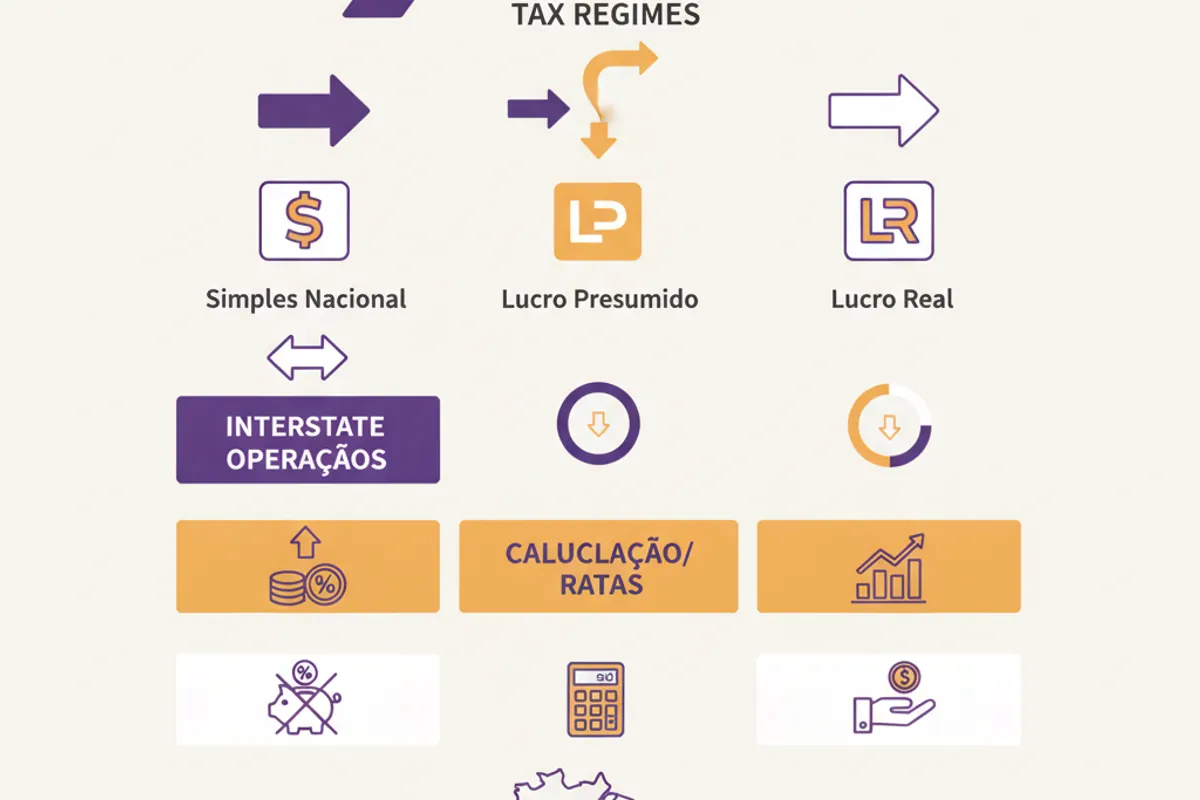 DIFAL por Regime Tributário: Tabela Comparativa de Cálculo e Alíquotas para Simples Nacional, Lucro Presumido e Lucro Real